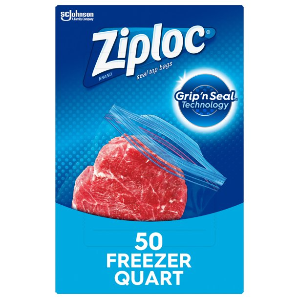 Ziploc Freezer Bags with Grip ’n Seal Technology, 50 Count