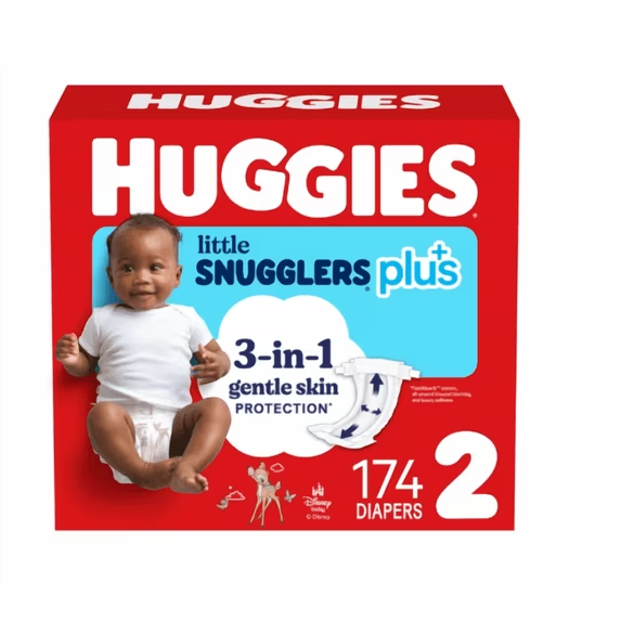Huggies Little Snugglers Plus Diapers Sizes 2, 174 Count