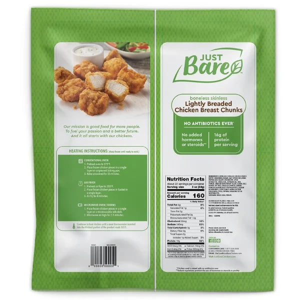 Just Bare Chicken Breast Chunks, 64 oz