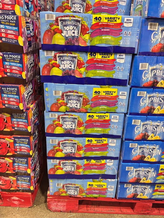 Capri Sun 100% Juice Variety Pack Zero Added Sugars 40 ct, 6 oz
