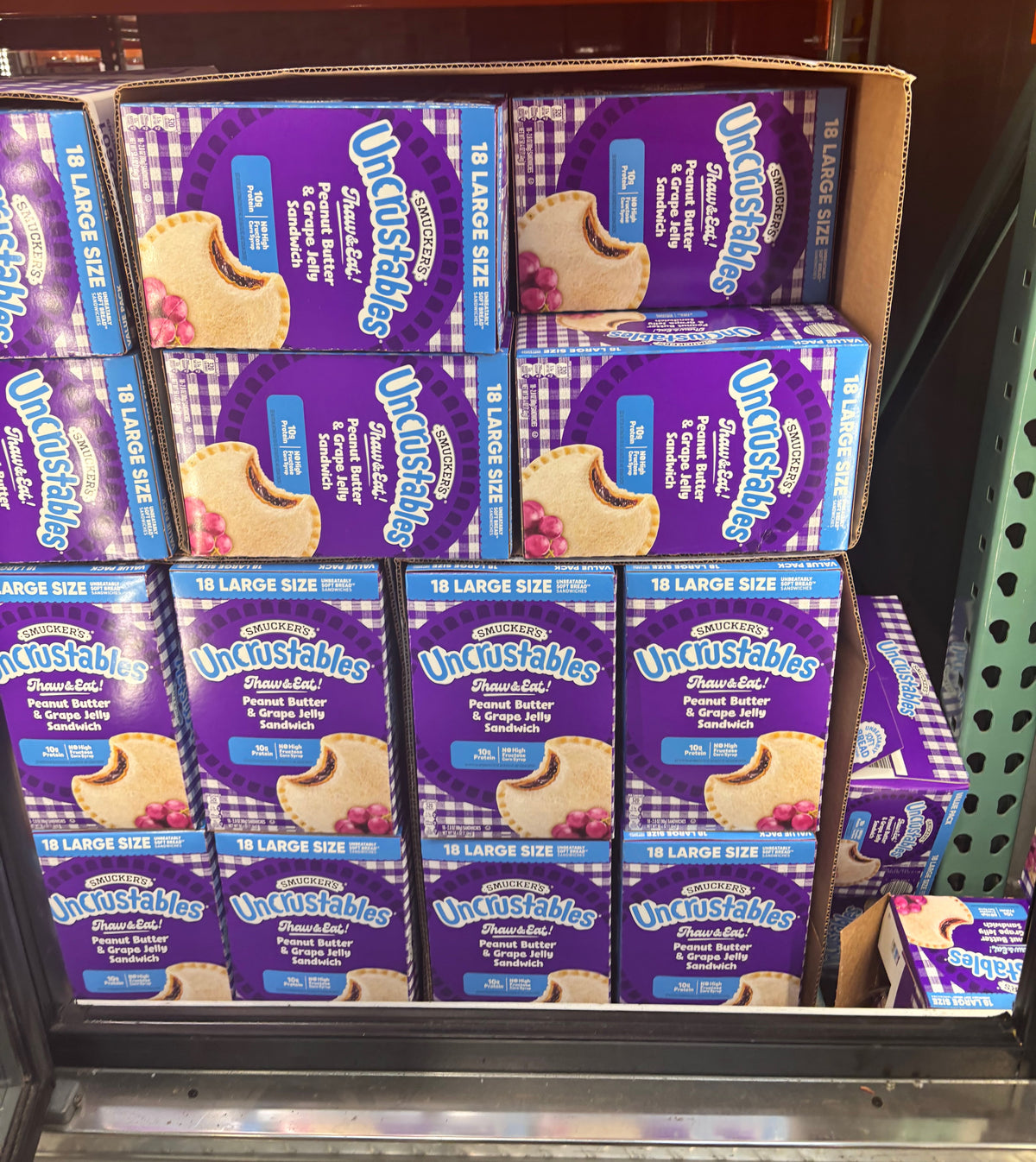 Smucker's Uncrustables, Peanut Butter & Grape Jelly Sandwich, 18 count