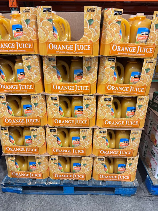 Langers 100% Orange Juice 128 oz, 2 count
