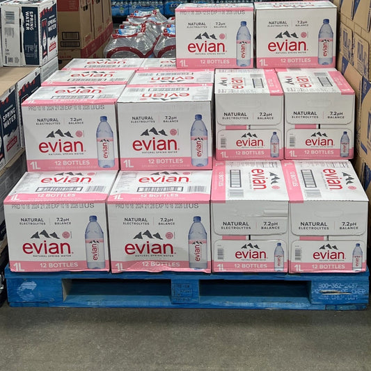 Evian Natural Spring Bottled Water 12 ct, 1L