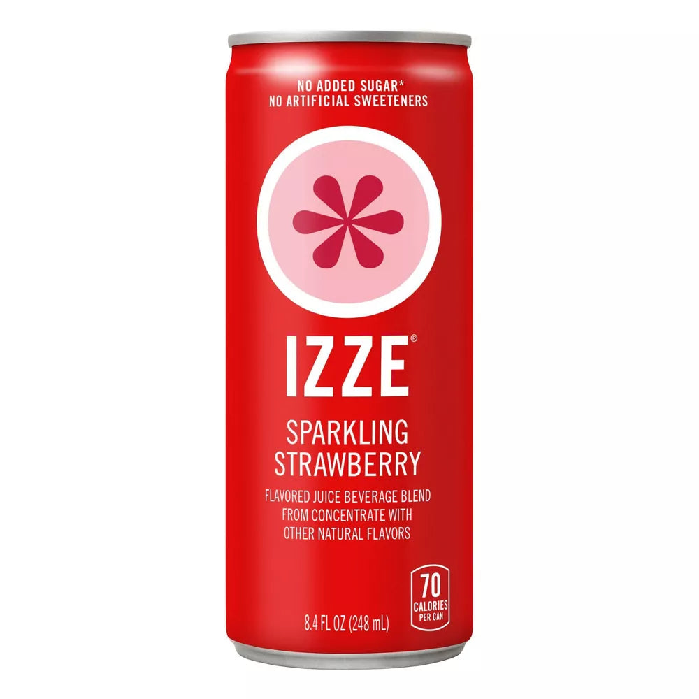 IZZE Sparkling Juice Beverage Sparkling Strawberry, 6 Count