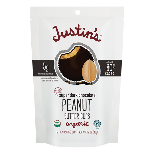 Justin's Organic Super Dark Chocolate Peanut Butter Cups 6ct