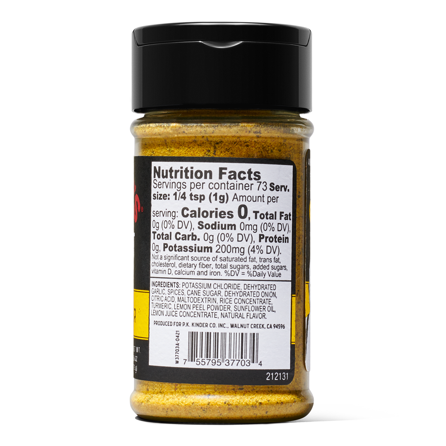 Kinders Spice No Salt Lemon Pepper - 2.6oz