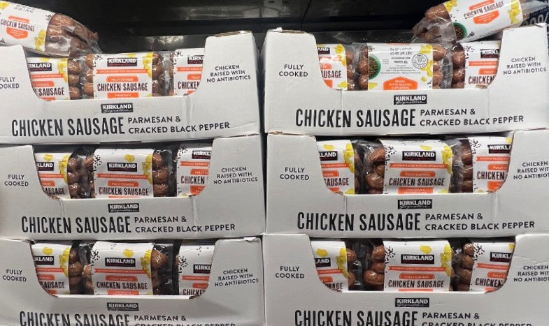 Kirkland Signature Chicken Sausage Links Parmesan & Cracked Black Pepper, 48 oz