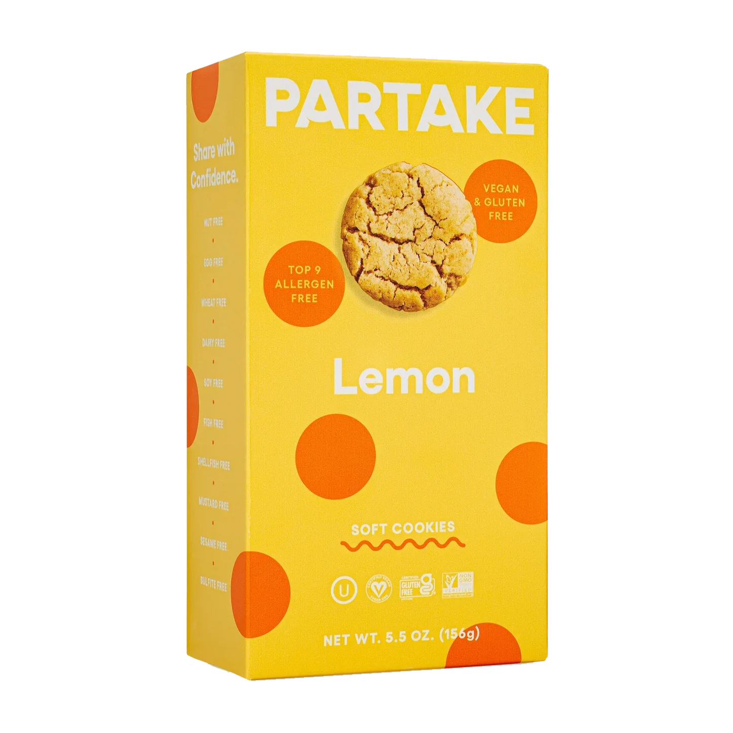 Partake Lemon Soft Cookies, 5.5 oz