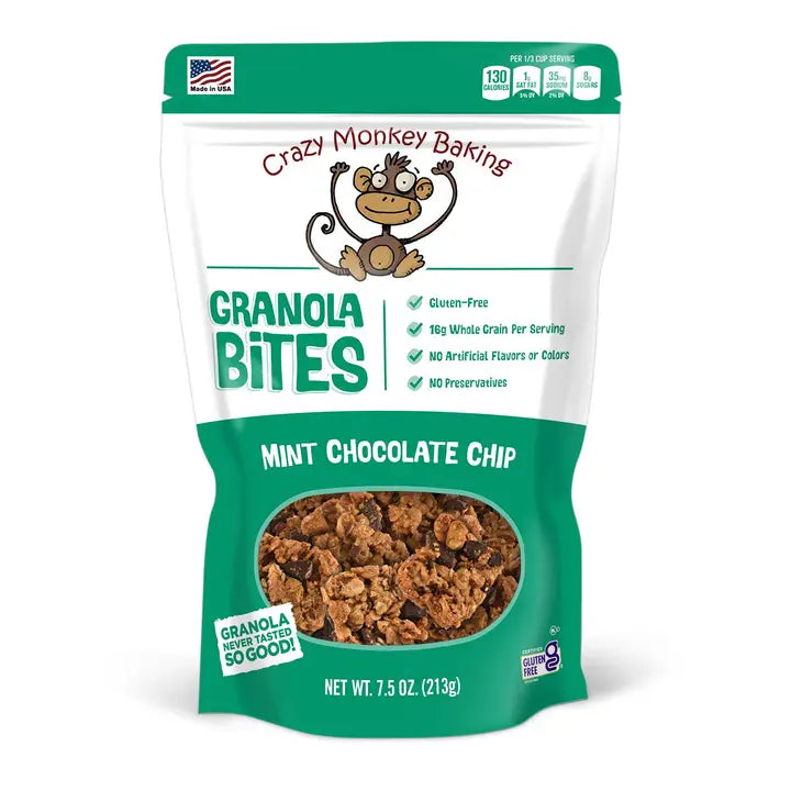 Crazy Monkey Mint Chocolate Chip Granola Bites, 7.5 oz