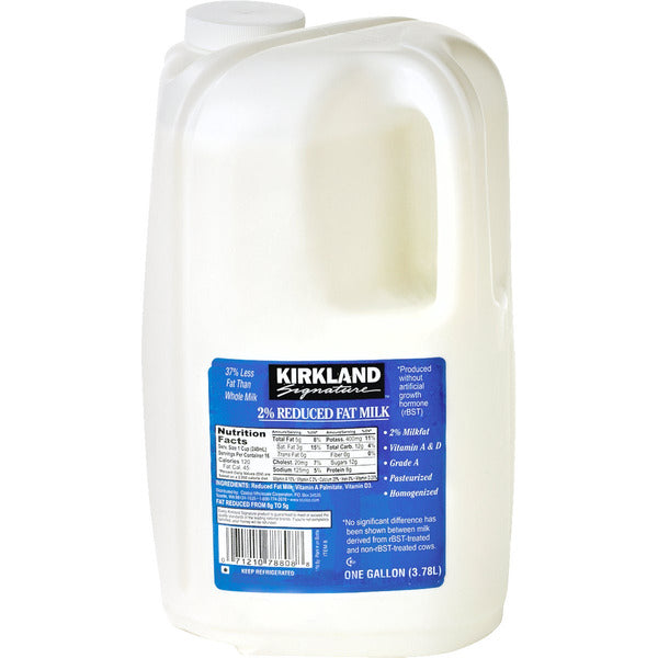 Kirkland Signature 2% Reduced Fat Milk, 1 gal, 2 count