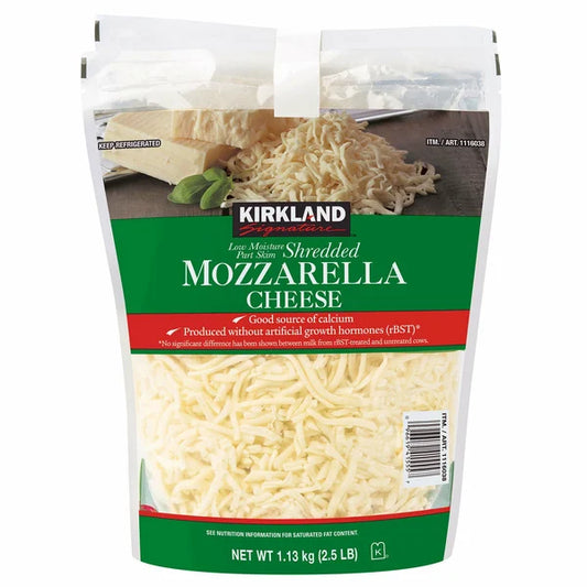 Kirkland Signature Shredded Mozzarella, 2 ct, 2.5 lb