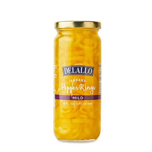 Delallo Mild Banana Pepper Rings, 16 oz