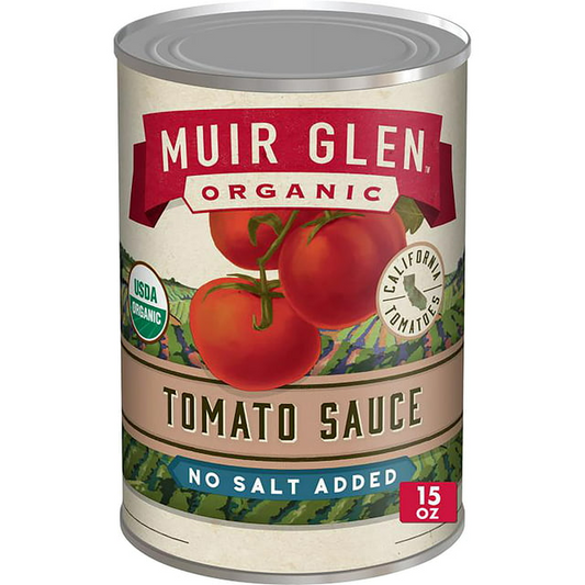 Muir Glen Organic Tomato Sauce, No Salt Added, 15oz