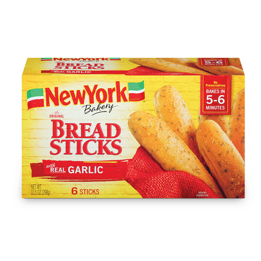 New York Bakery Breadsticks with Real Garlic, 6 Count