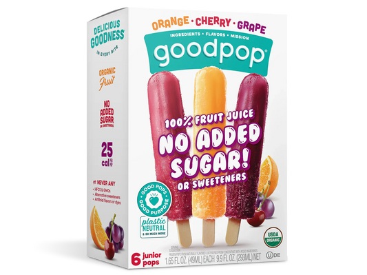 goodpop - Orange • Cherry • Grape No Added Sugar - 6PK