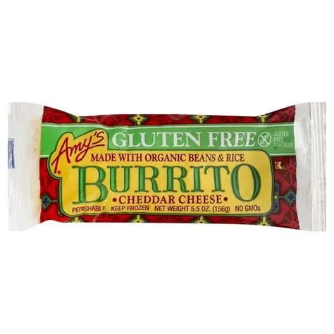 Amy's Organic Gluten Free Cheddar Cheese Burrito with Beans and Rice, 5.5 oz
