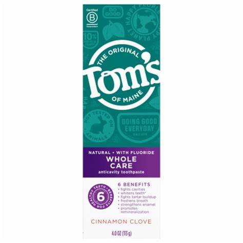 Tom's Of Maine Antiplaque and Whitening w/ Fluoride Natural Toothpaste, cinnamon clove -40z