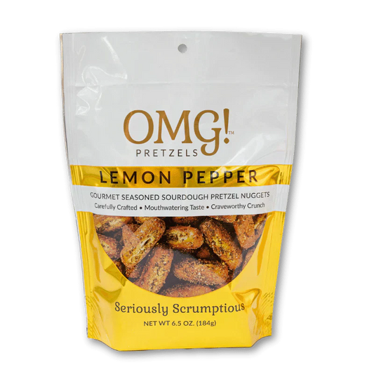 OMG! Pretzels Lemon Pepper Seasoned Sourdough Pretzel Nuggets, 6.5 oz