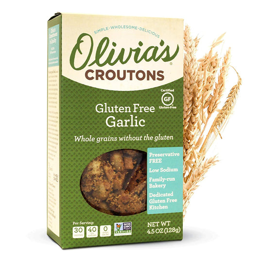 Olivia's Gluten Free Garlic Croutons, 4.5 oz