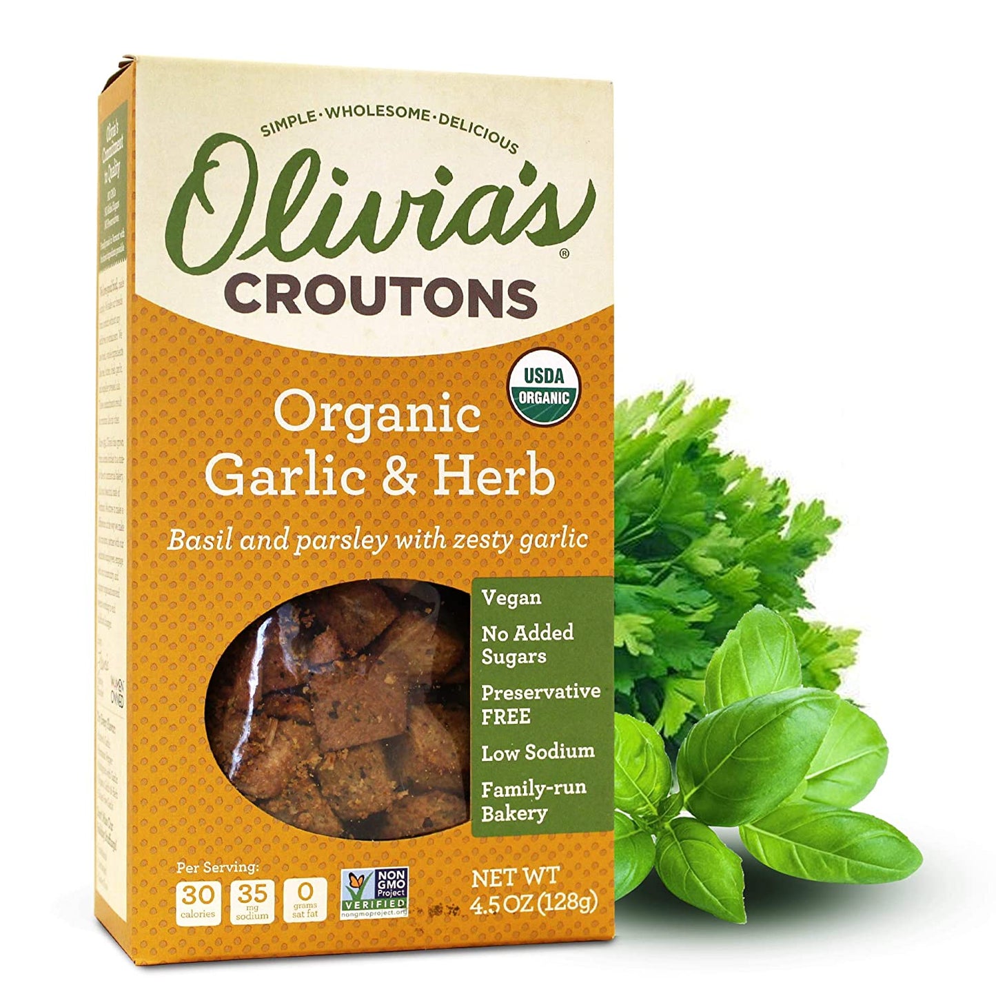 Olivia's Organic Garlic & Herb Croutons, 4.5 oz