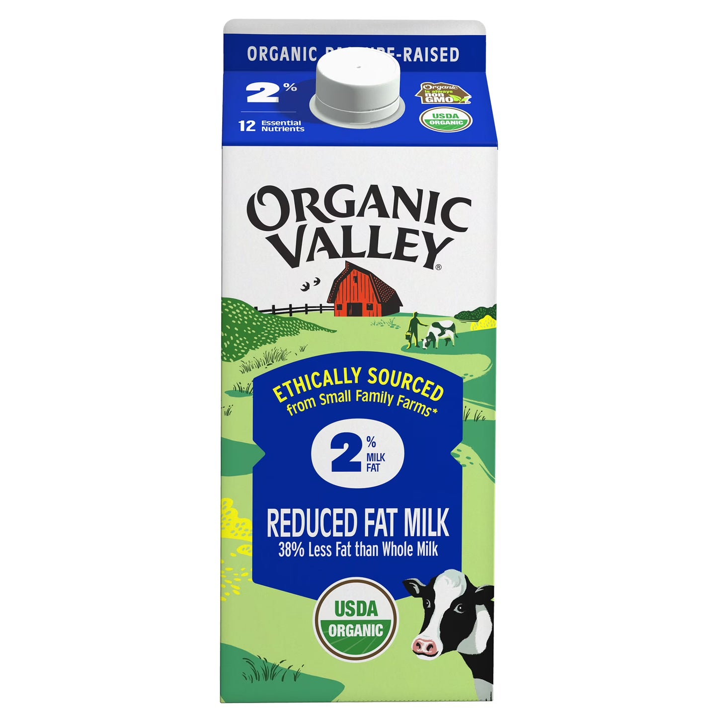 Organic Valley Reduced Fat 2% Milk, 64 oz