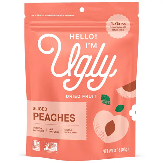 Hello I'm Ugly Dried & Sliced Peaches, 3 oz