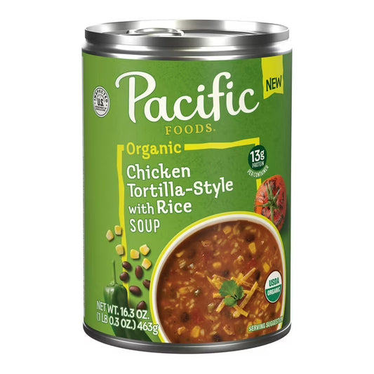 Pacific Foods Organic Chicken Tortilla-Style w/ Rice Soup, 16.3 oz