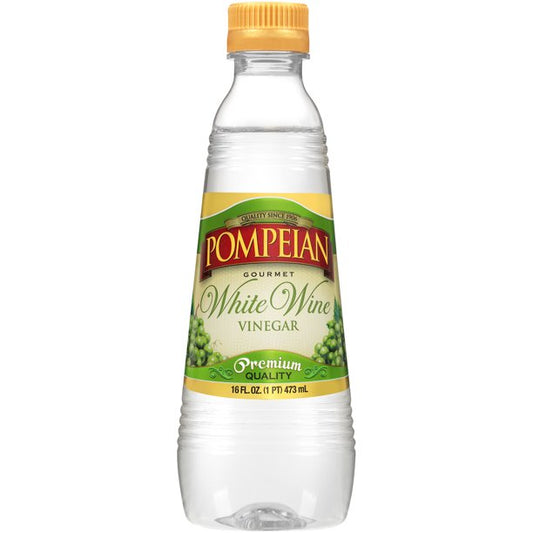 Pompeian Gourmet White Wine Vinegar, 16 oz