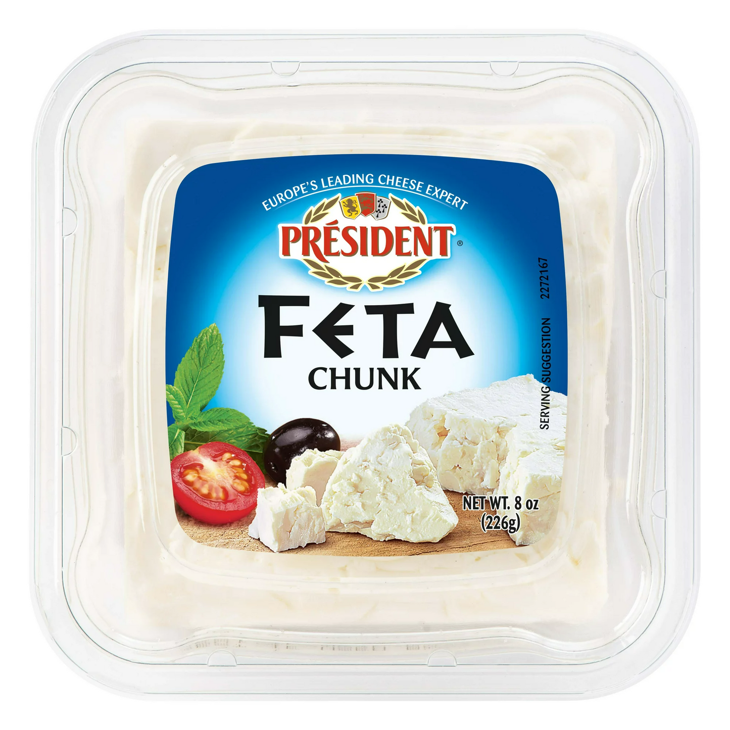 President All-Natural Feta Cheese Block, 8 oz