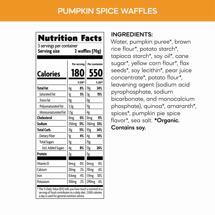 Natures Path Pumpkin Spice Waffles (GF)