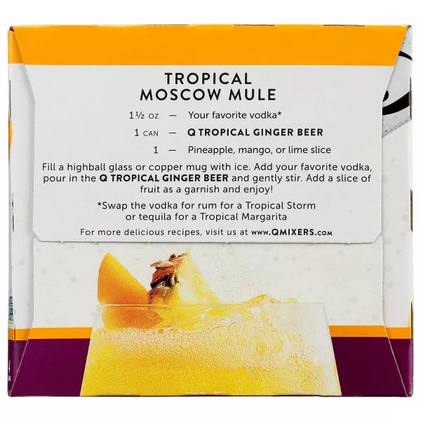 Q Tonic Beer Ginger Tropical, 4pk, 6.76 oz