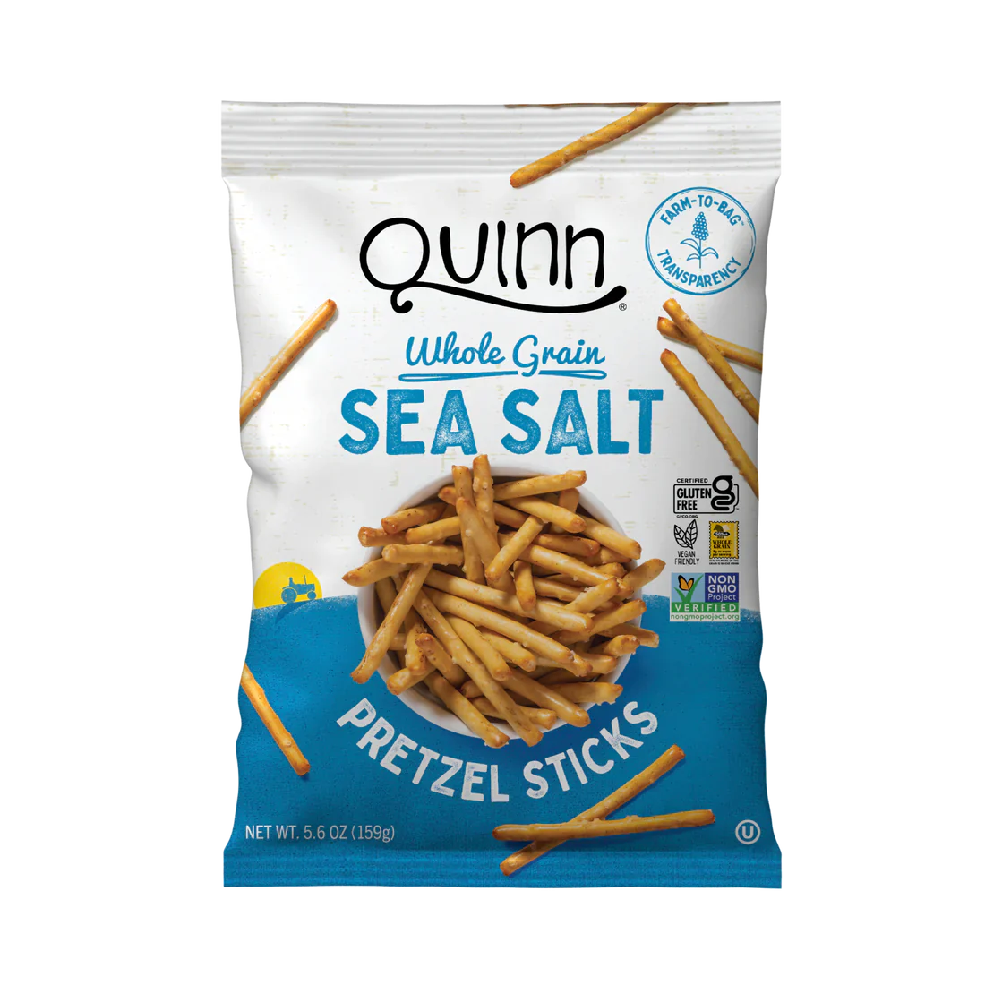 Quinn Whole Grain Sea Salt Pretzel Sticks, 5.6 oz