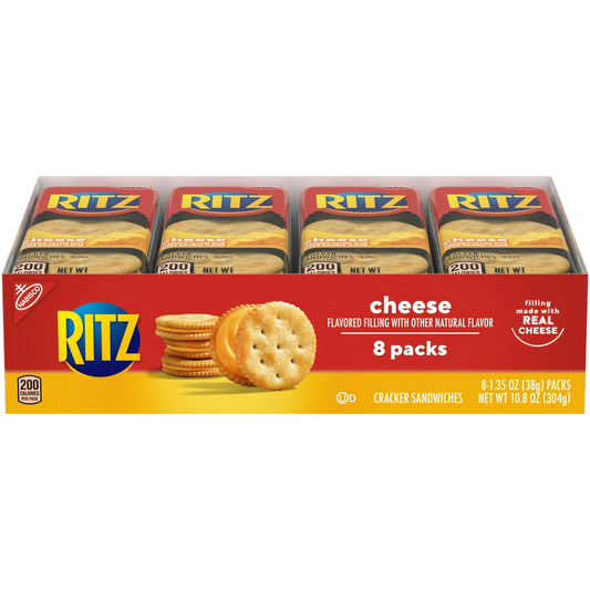 RITZ Cheese Sandwich Crackers, 8 - 1.35 oz Packs