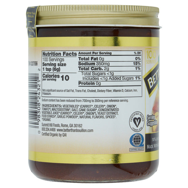 Better Than Bouillon Organic Seasoned Vegetable Base, 21 oz