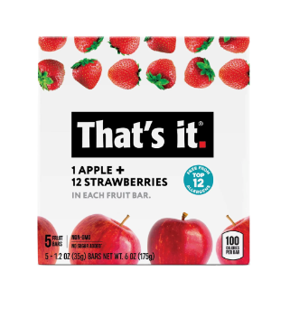 That's it. 100% Natural Gluten-Free Soft/Chewy Apple/Strawberry Fruit Bars