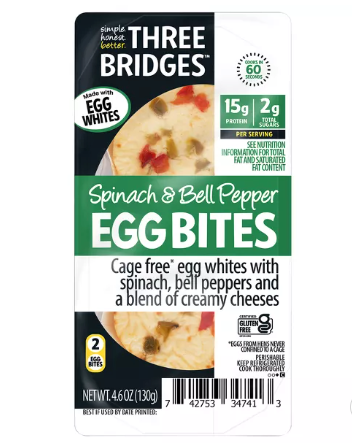 Three Bridges Gluten Free Spinach & Bell Pepper Egg White Bites