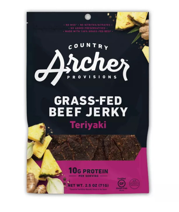 Country Archer All Natural Grass Fed Teriyaki Beef Jerky, 2.5 oz