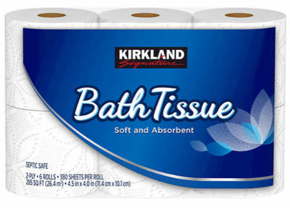 Kirkland Signature Bath Tissue 2-Ply 380 Sheets, 30 Rolls