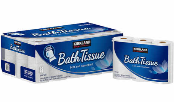 Kirkland Signature Bath Tissue 2-Ply 380 Sheets, 30 Rolls