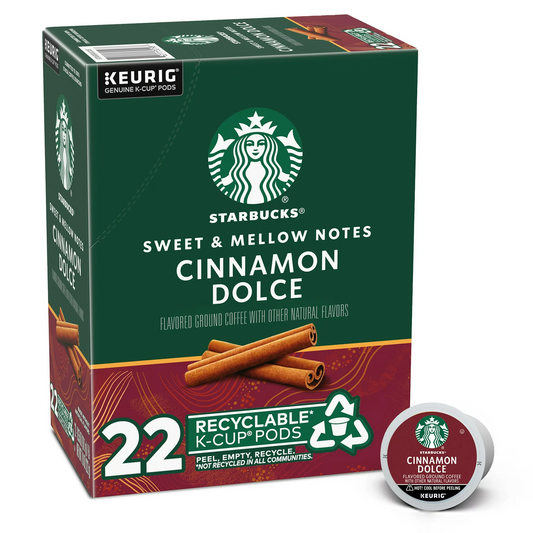 Starbucks, Cinnamon Dolce Medium Roast K-Cup Coffee Pods, 22 Count