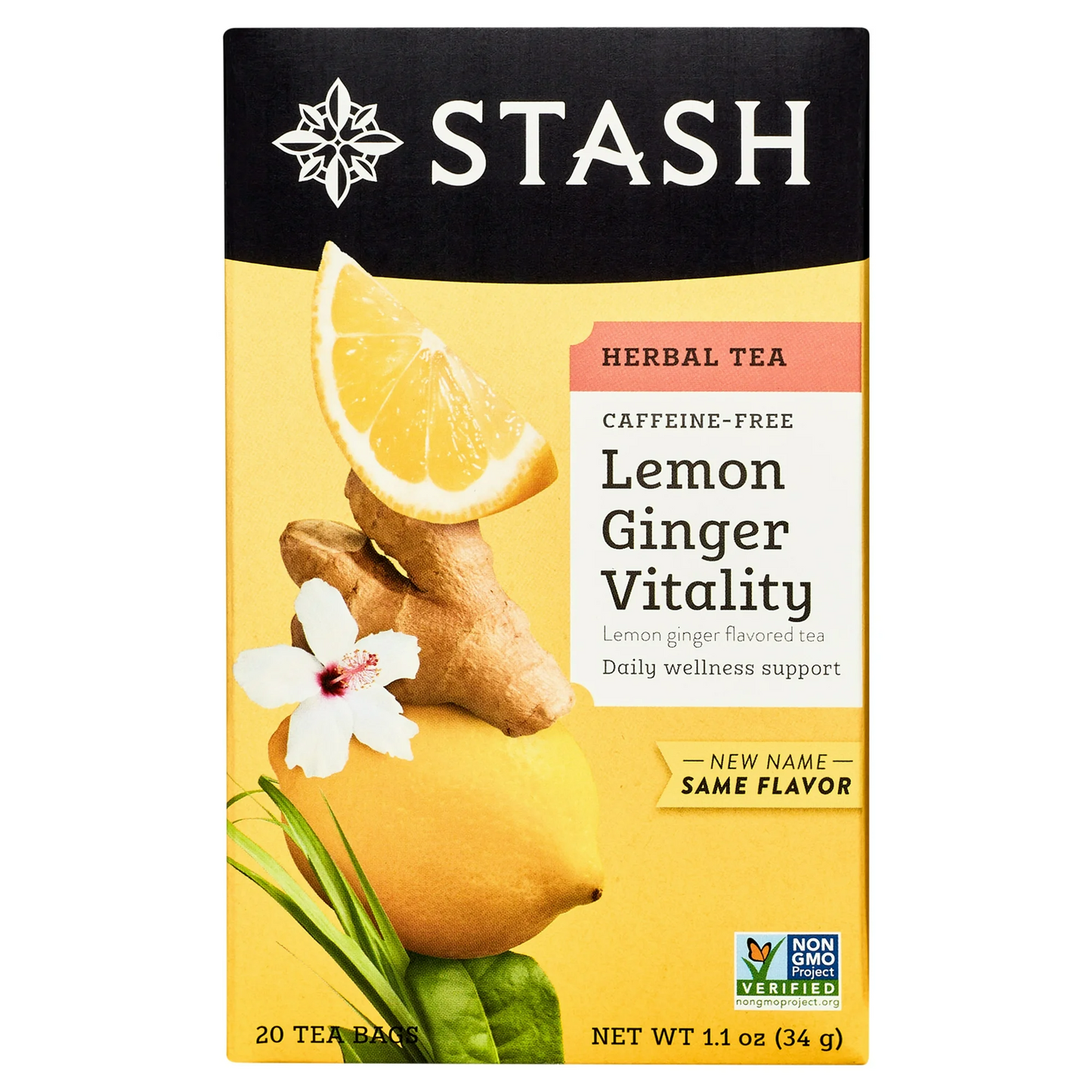 Stash Tea Lemon Ginger Herbal Tea, 20 Count