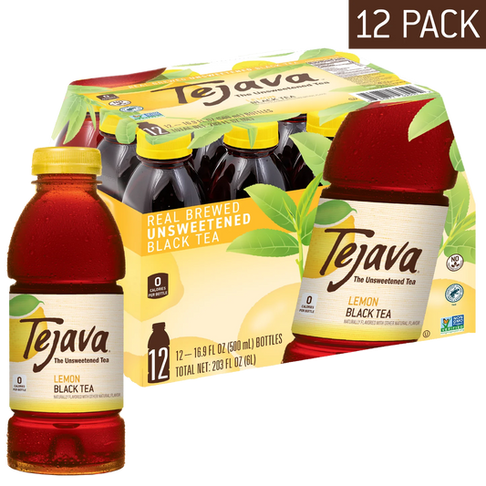 Tejava Unsweetened Lemon Black Tea, 16.9 oz