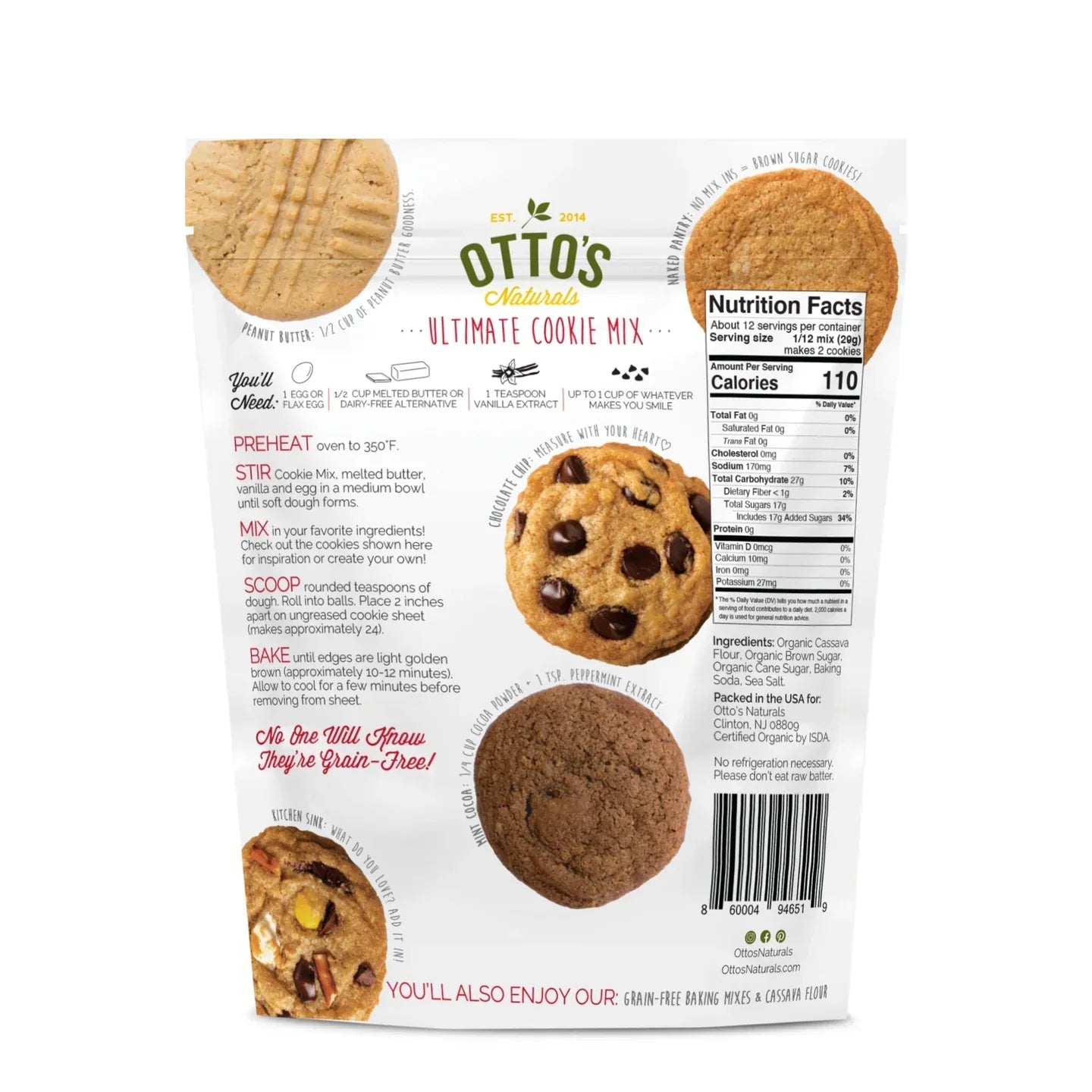 Otto's Naturals Grain-Free Ultimate Cookie Mix, 12.2 oz