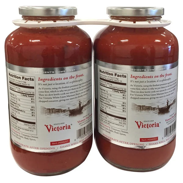 Victoria White Linen Marinara Sauce, 40 oz, 2 count