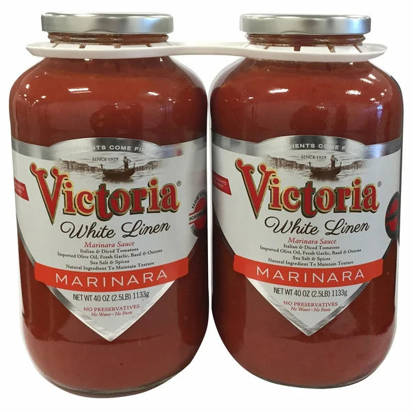 Victoria White Linen Marinara Sauce, 40 oz, 2 count