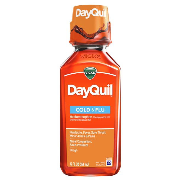 Vicks DayQuil Daytime Cold and Flu Liquid Medicine, 12 oz