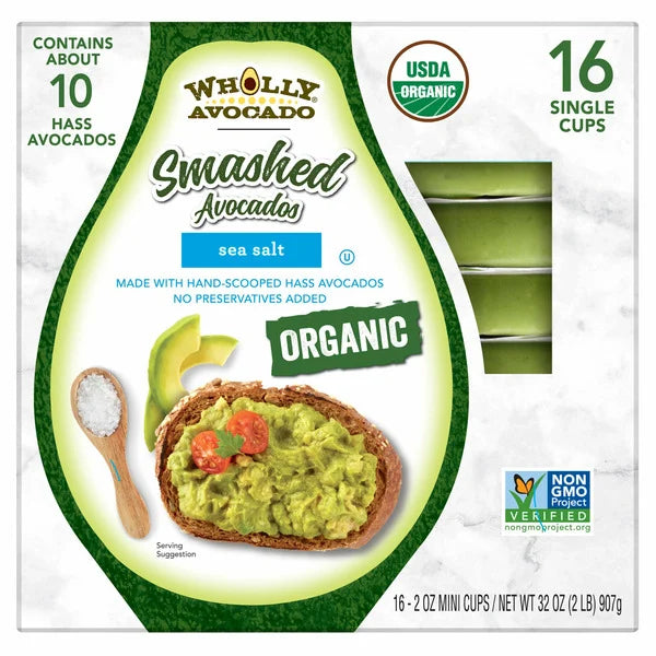 Wholly Organic Smashed Avocado 16 ct, 2 oz