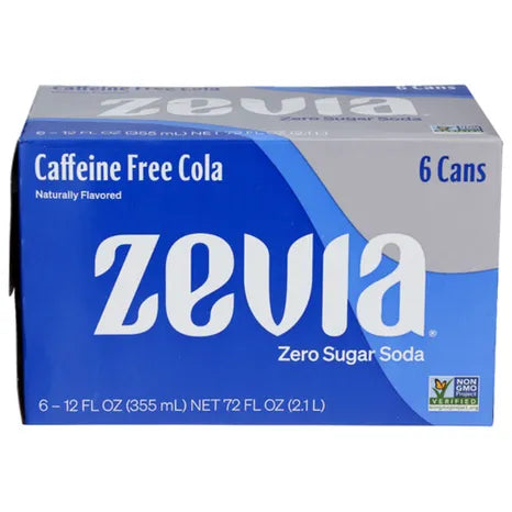 Zevia Soda Caffeine Free Cola, 6 Count