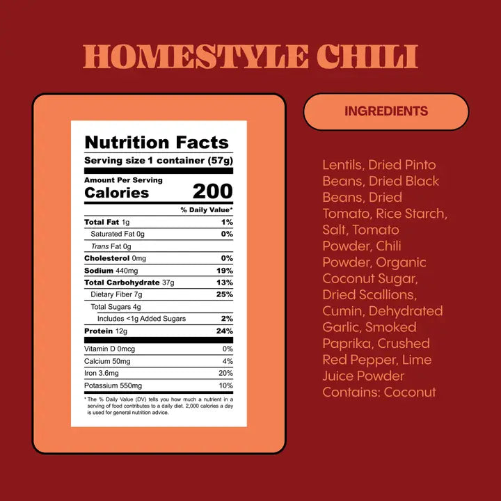 Lentiful Homestyle Chili Instant Lentils, 2.01 oz