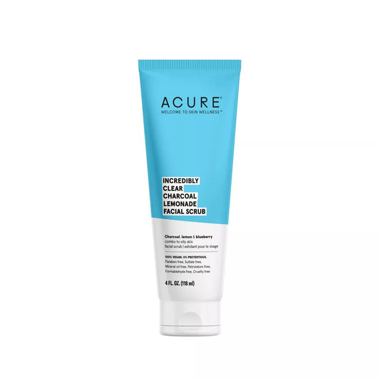 Acure Incredibly Clear Charcoal Lemonade Facial Scrub - Unscented, 4 fl oz